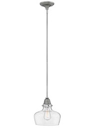 Academy Pendant Light with Curved Bell Shade in English Nickel.